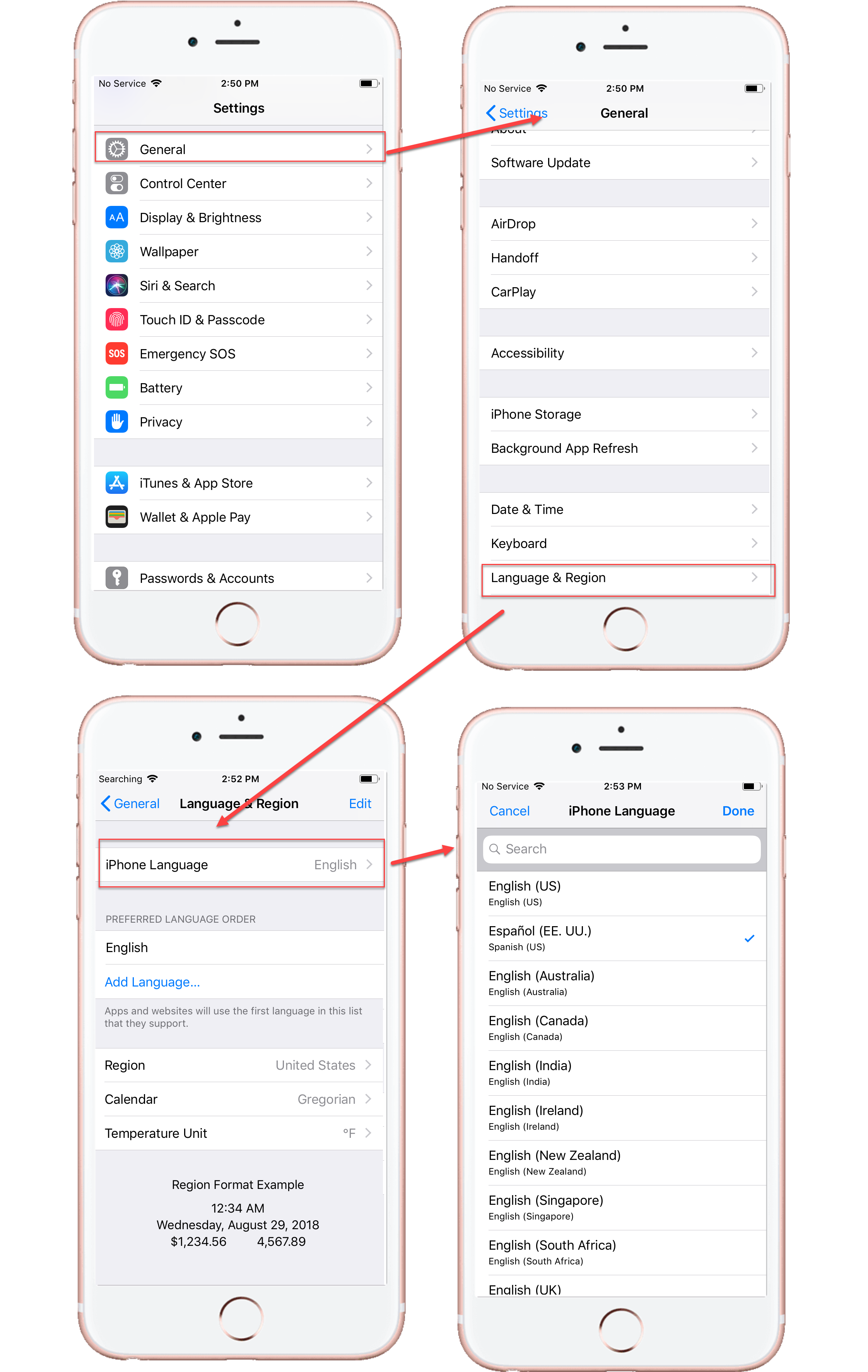 Changing the iOS Language Settings on an iPhone 6s - MobileMoxie Blog