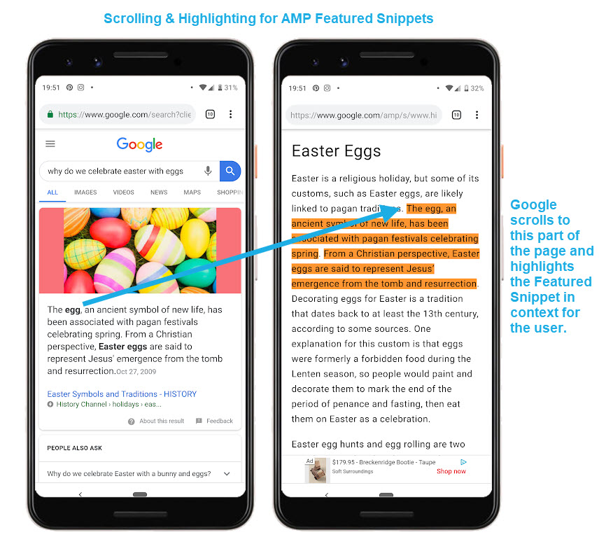 AMP Featured Snippets Scroll Directly to the Content - Just Like Fraggles