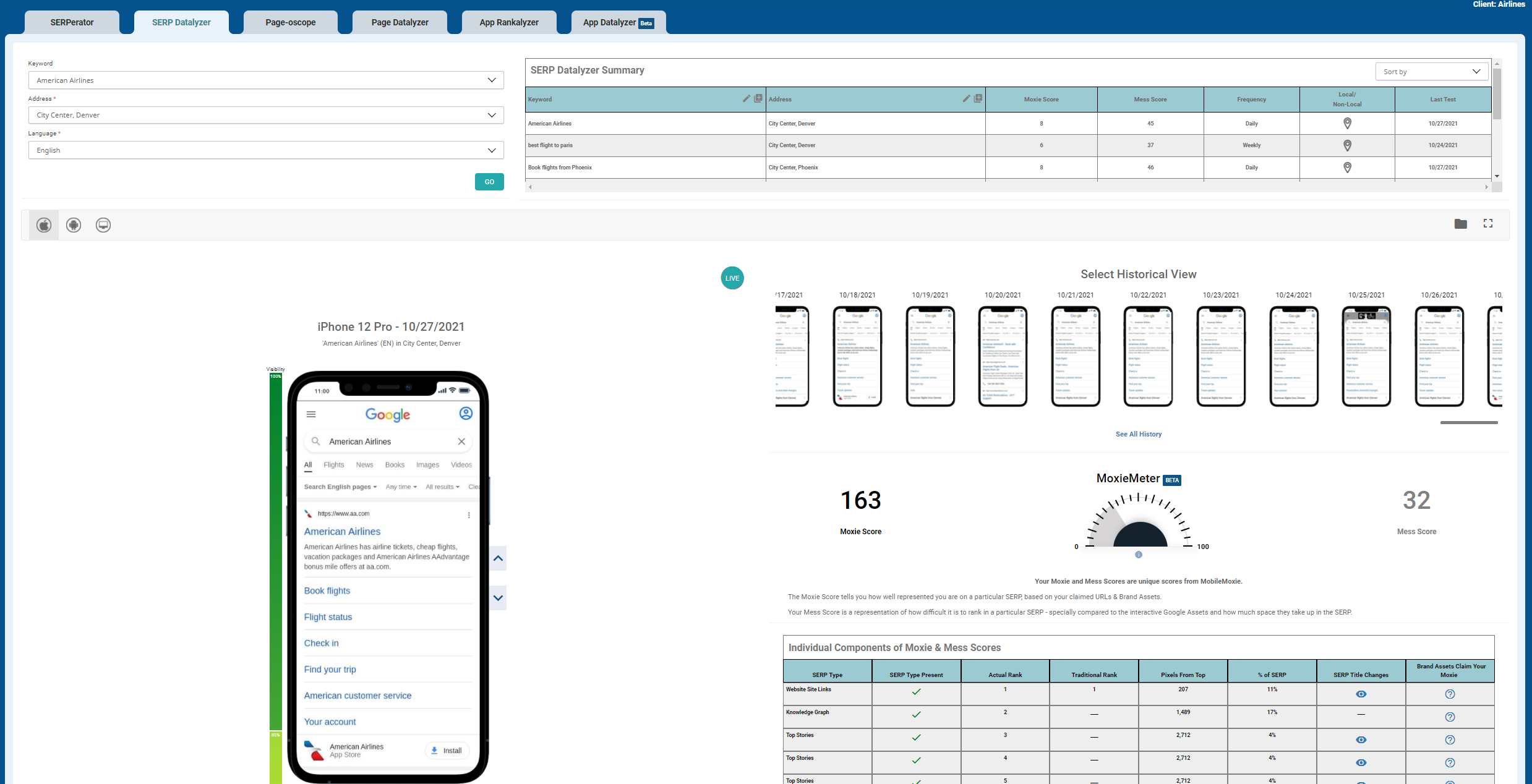 SERP Datalyzer SERP Tracker Tool