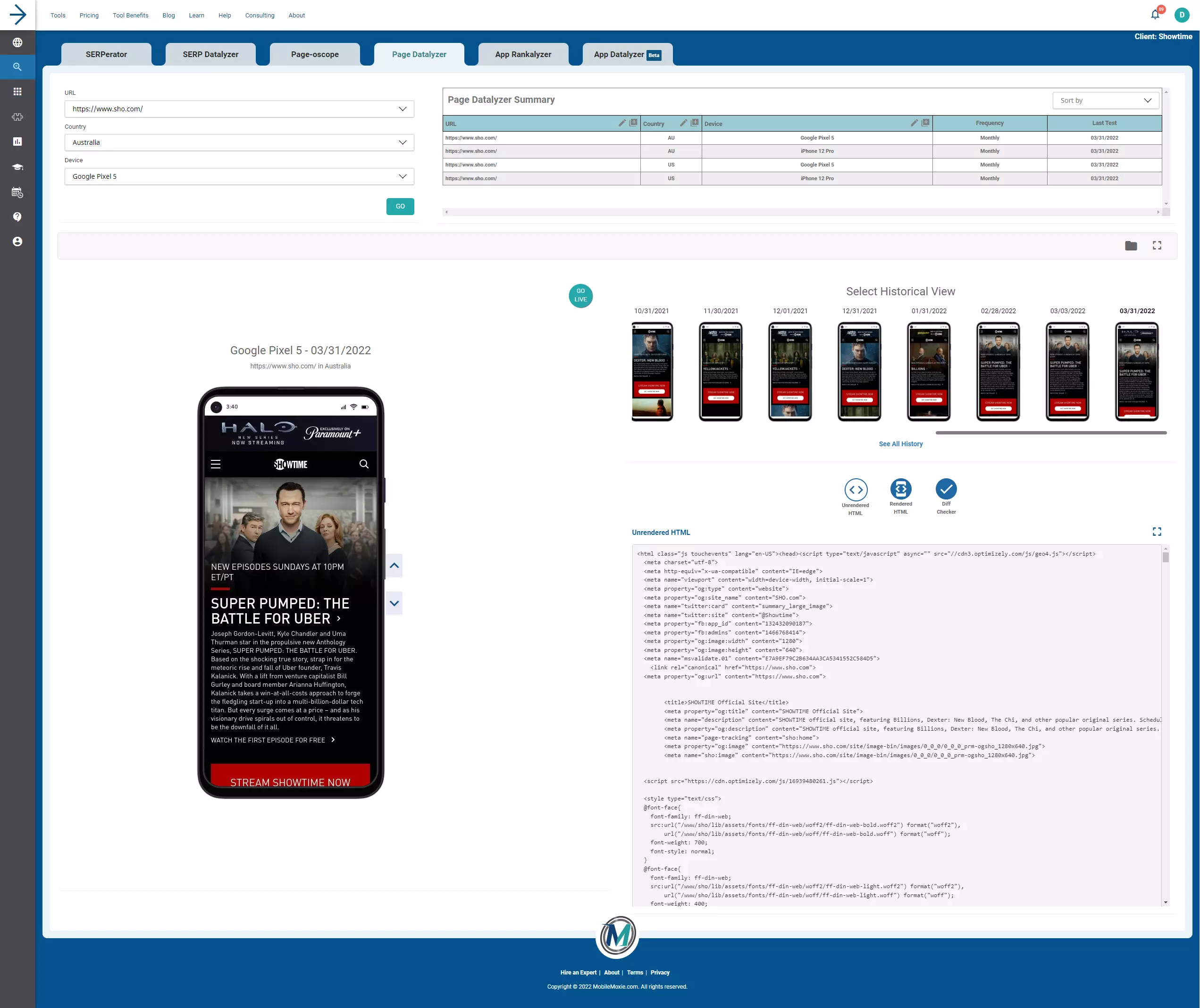 Page Datalyzer Tool